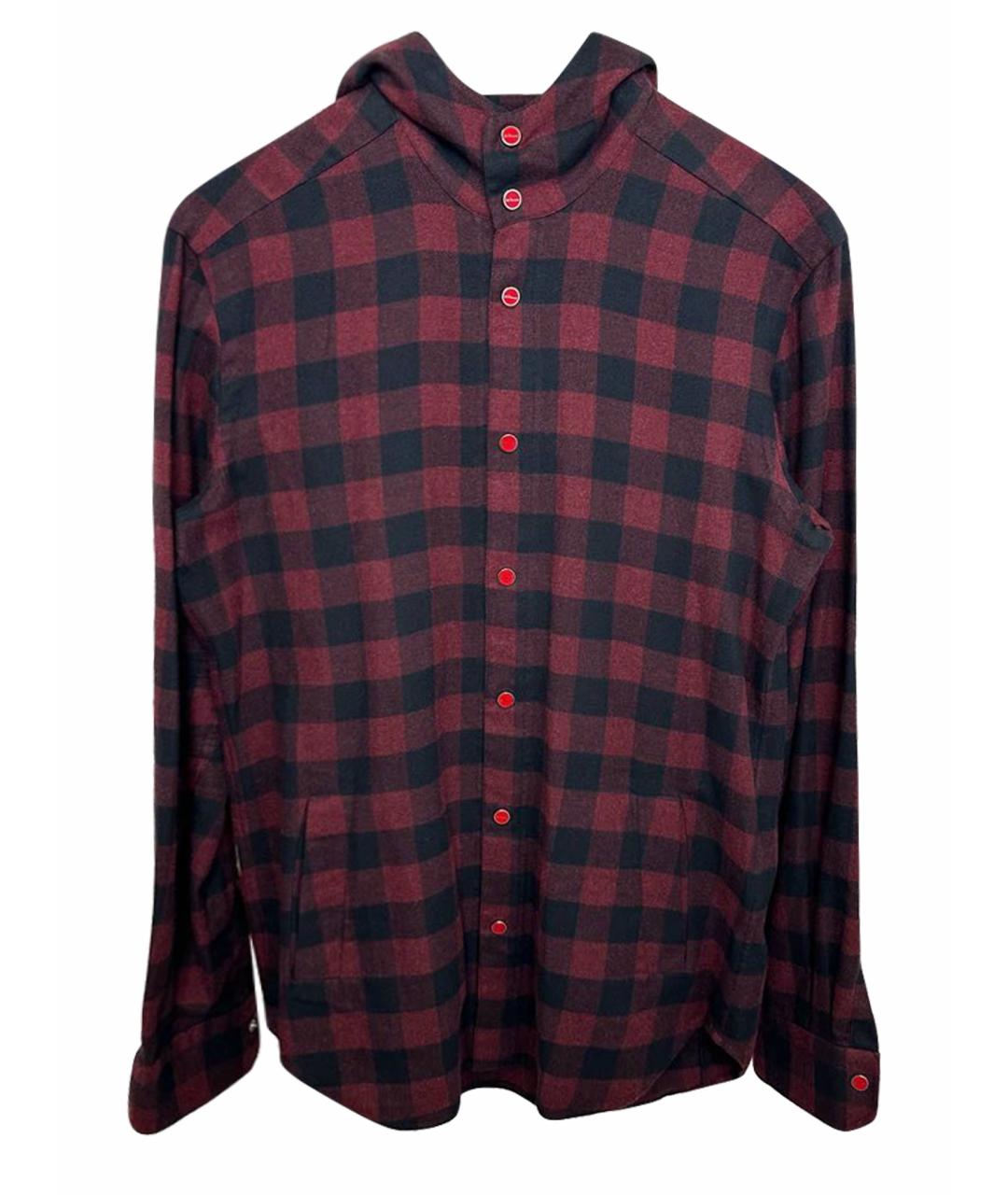 KITON Бордовая хлопковая кэжуал рубашка, фото 1