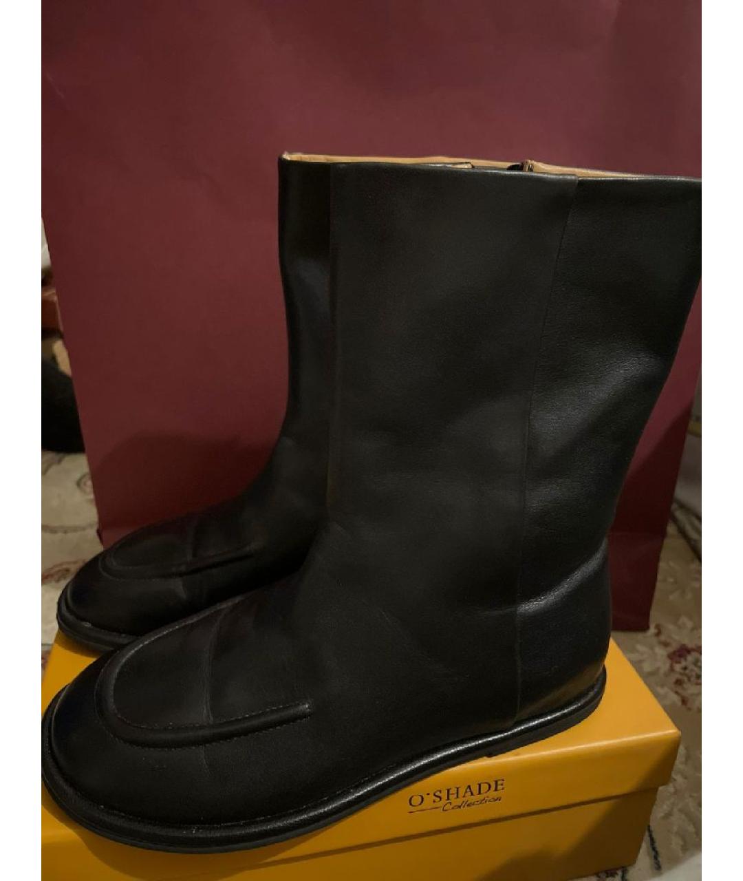 THE ROW Черные кожаные сапоги, фото 5