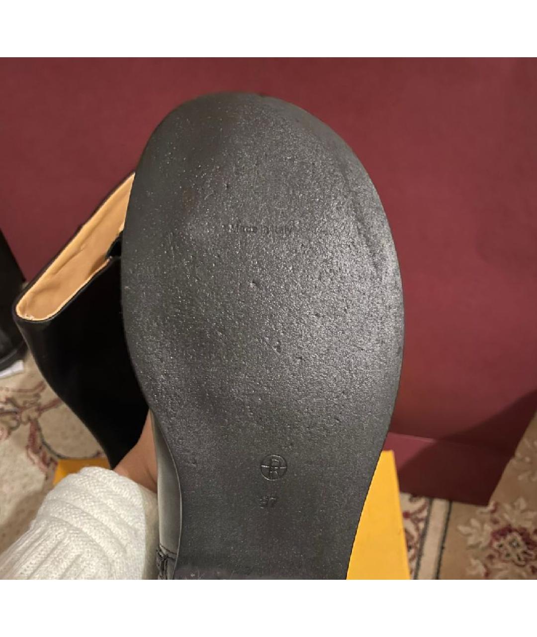 THE ROW Черные кожаные сапоги, фото 4