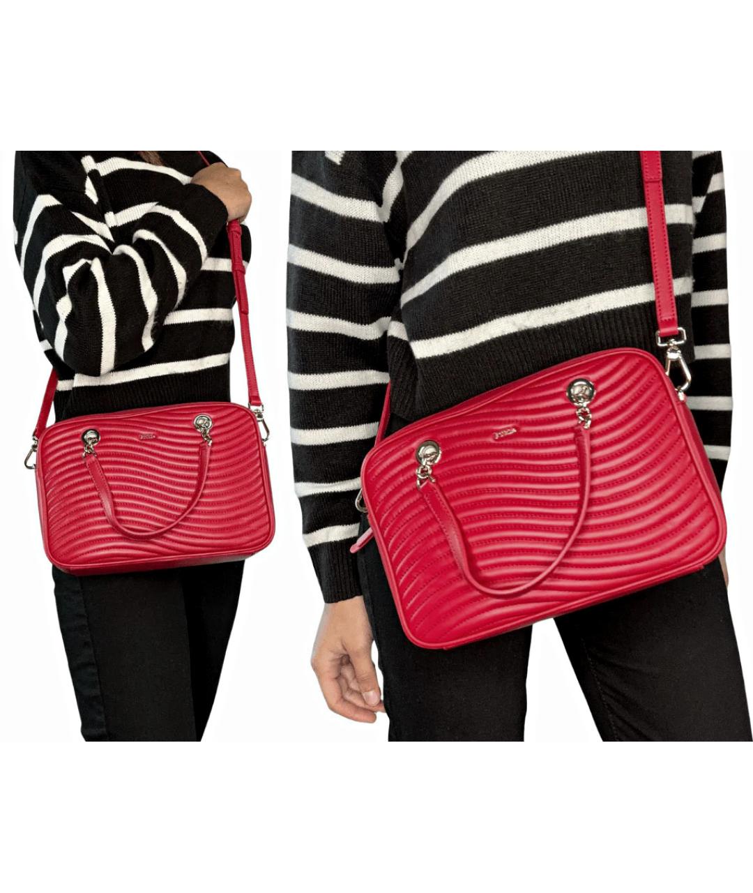 FURLA Красная кожаная сумка с короткими ручками, фото 2