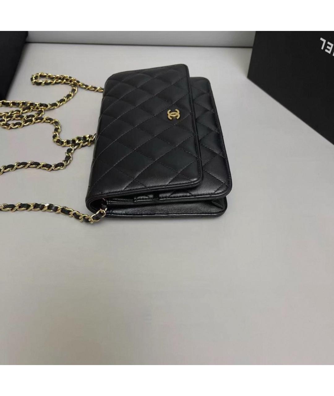 CHANEL Черная кожаная сумка через плечо, фото 6