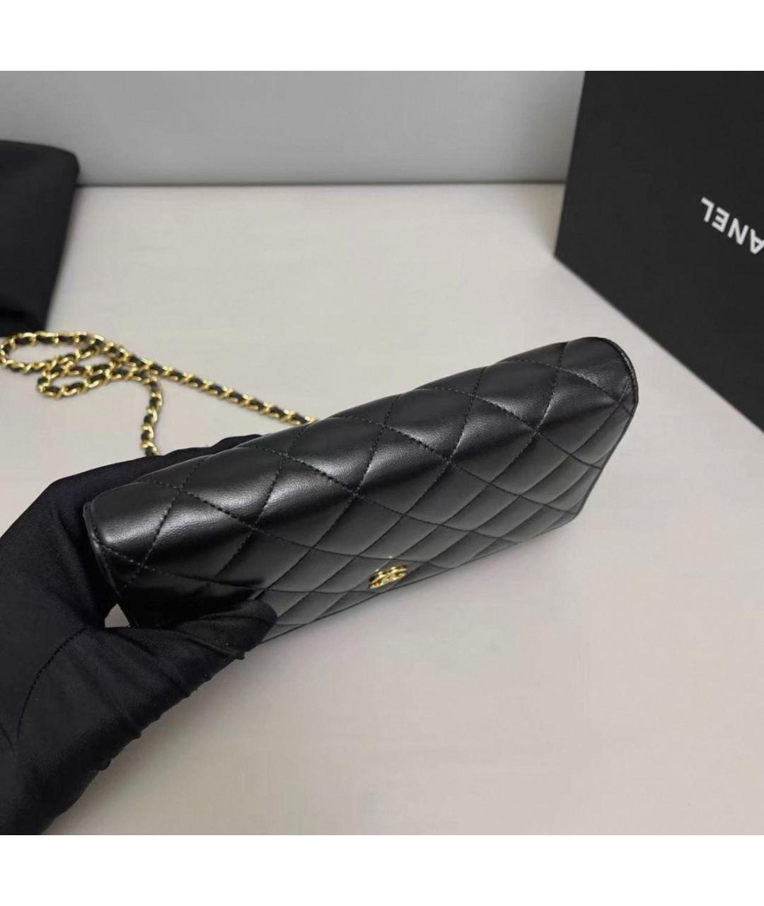 CHANEL Черная кожаная сумка через плечо, фото 4