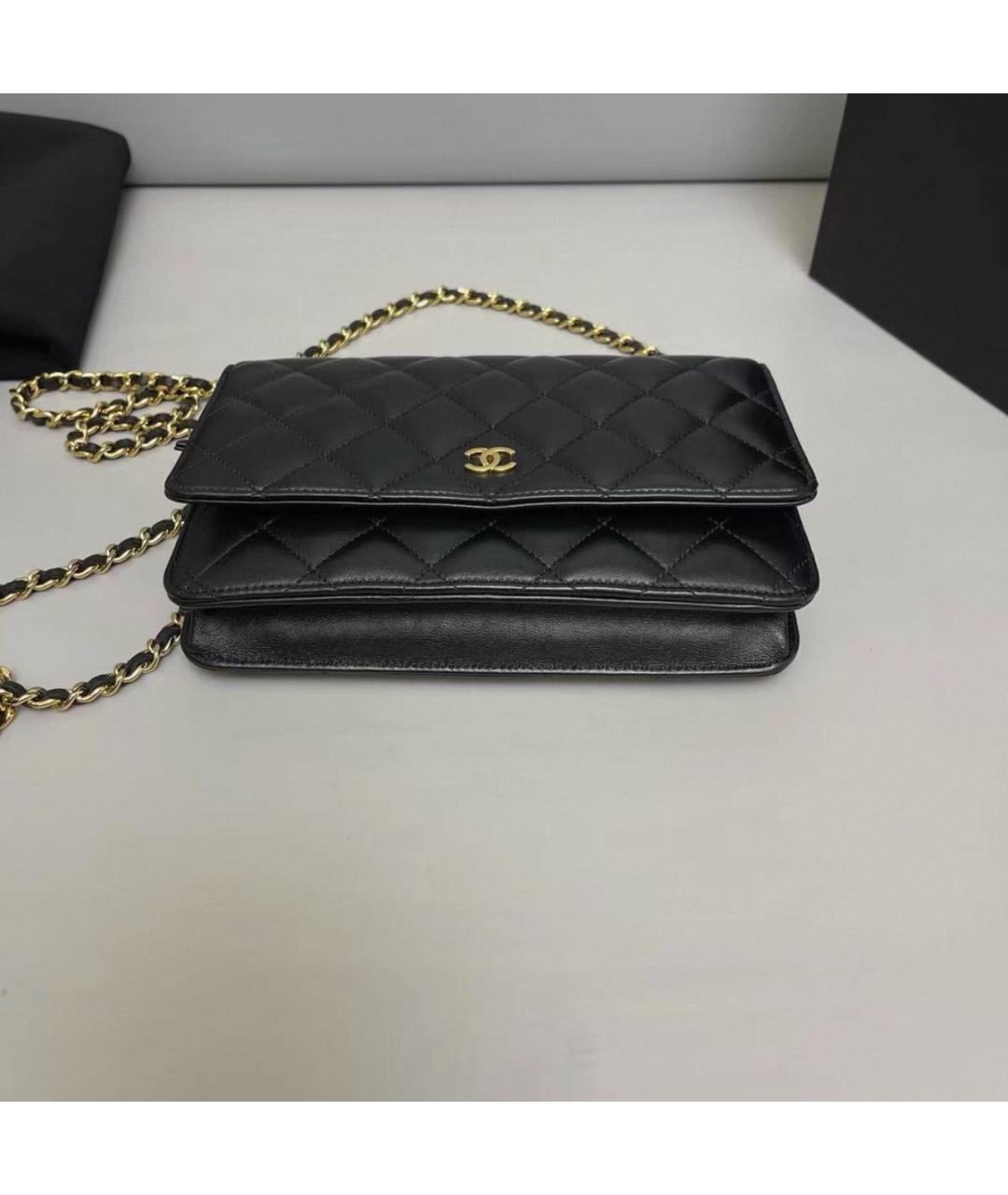 CHANEL Черная кожаная сумка через плечо, фото 7