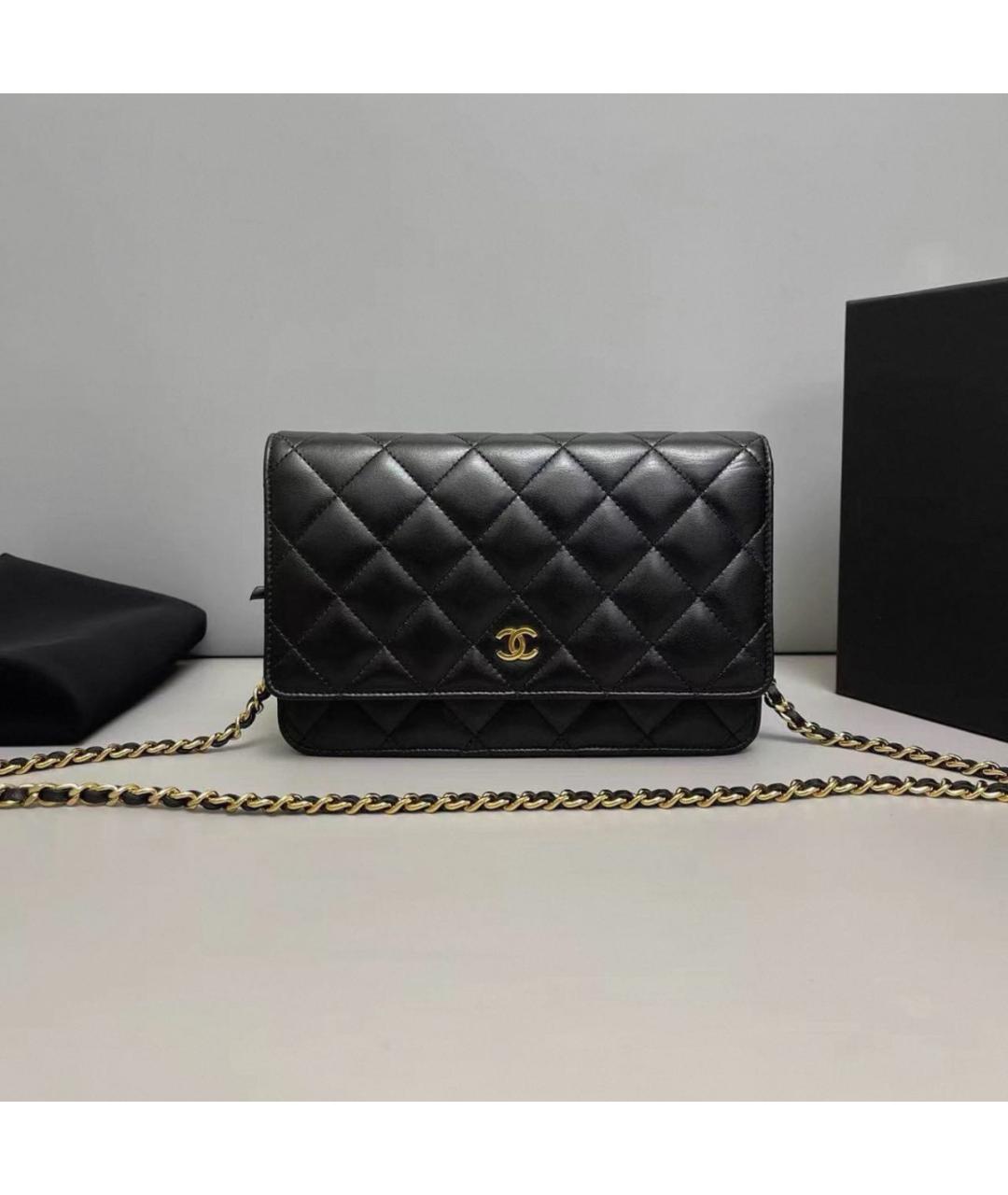 CHANEL Черная кожаная сумка через плечо, фото 9