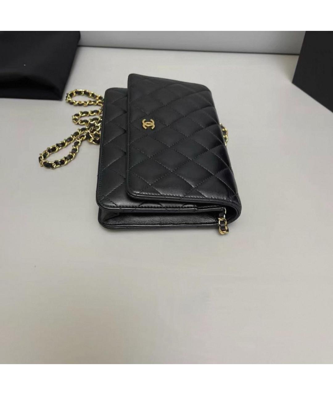 CHANEL Черная кожаная сумка через плечо, фото 8