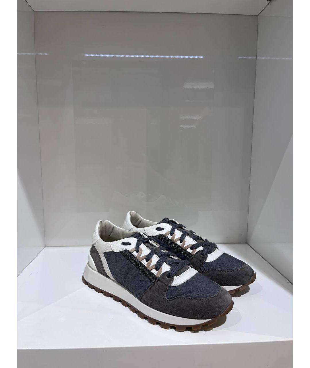 BRUNELLO CUCINELLI Темно-синие кроссовки, фото 3