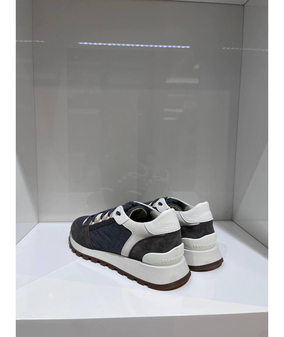 BRUNELLO CUCINELLI Темно-синие кроссовки, фото 4