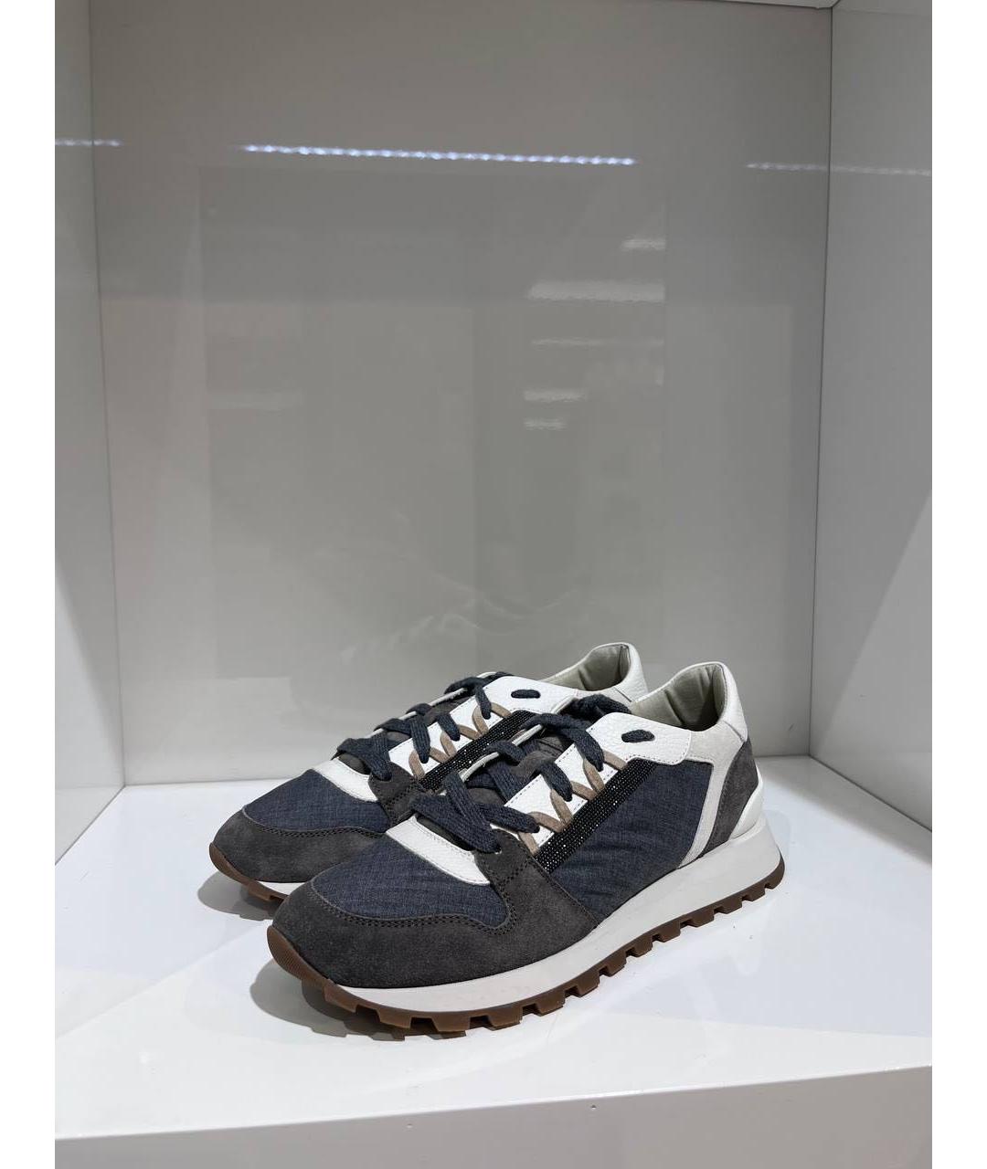 BRUNELLO CUCINELLI Темно-синие кроссовки, фото 2