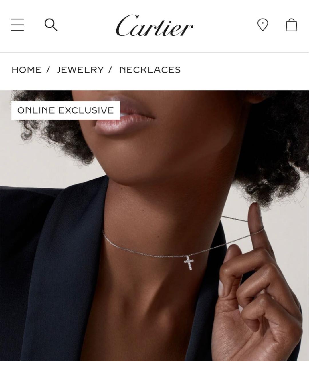 CARTIER Серебряное колье из белого золота, фото 4