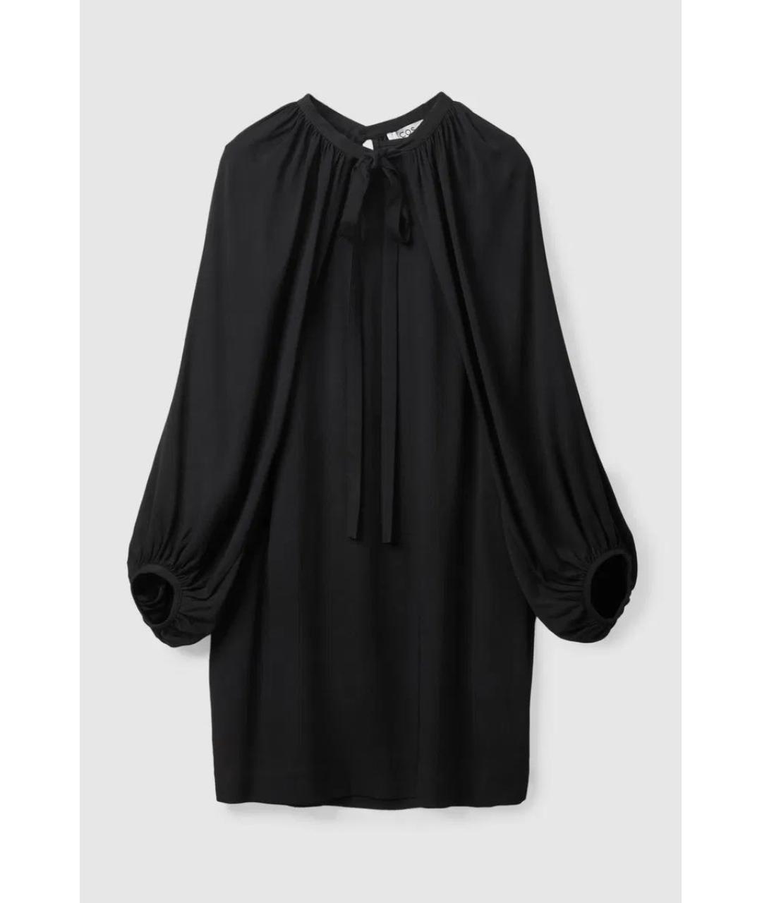 COS Черное вискозное коктейльное платье, фото 9