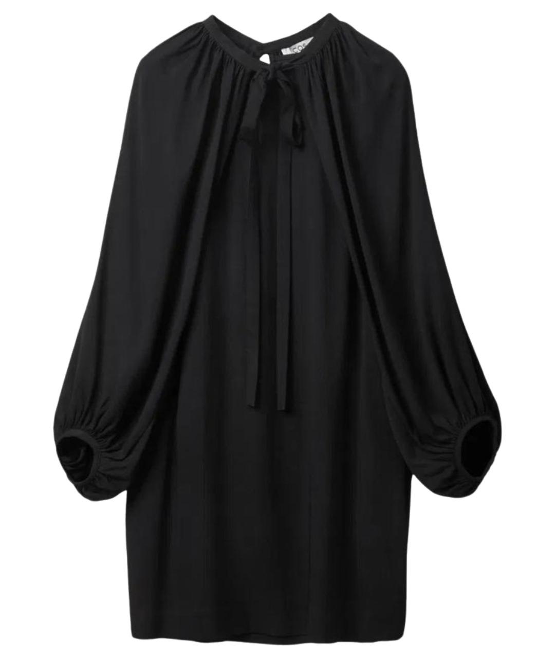 COS Черное вискозное коктейльное платье, фото 1