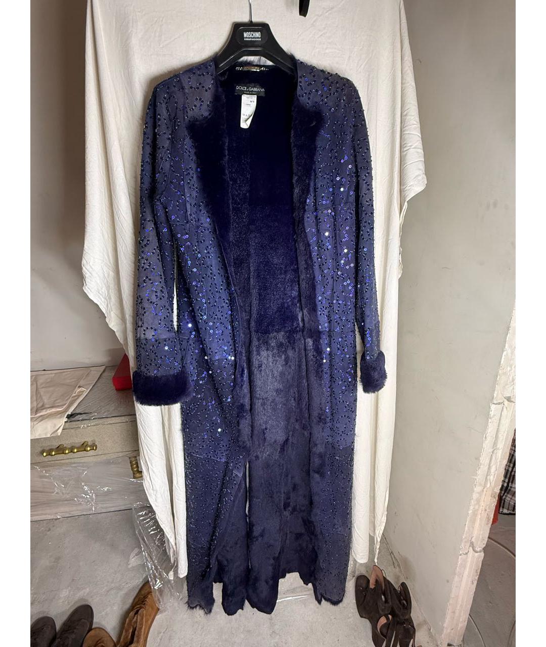 DOLCE&GABBANA Фиолетовое замшевое пальто, фото 6