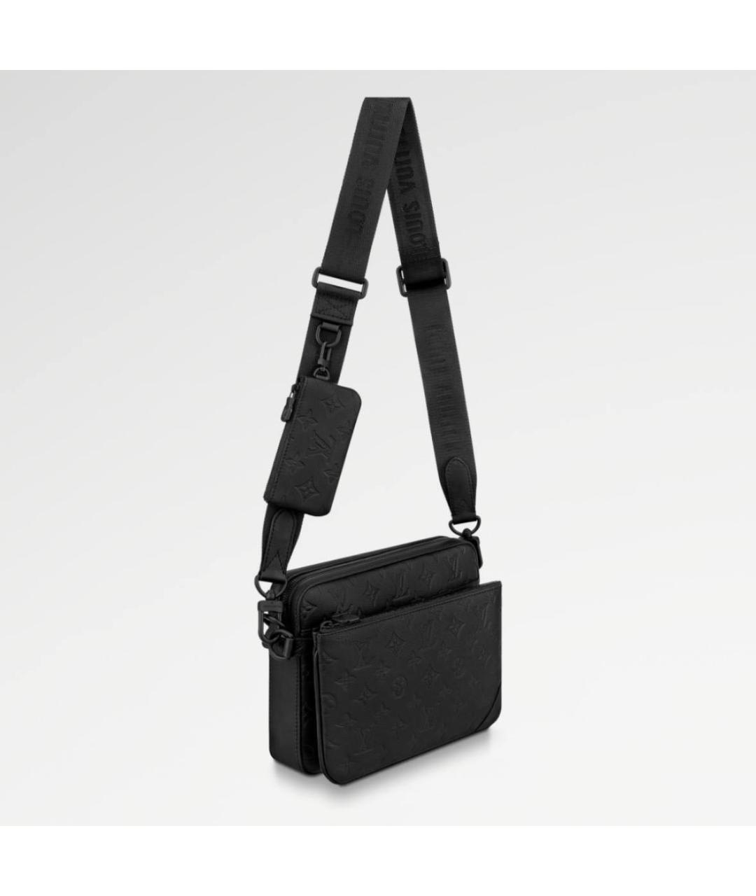 LOUIS VUITTON Черная кожаная сумка на плечо, фото 2