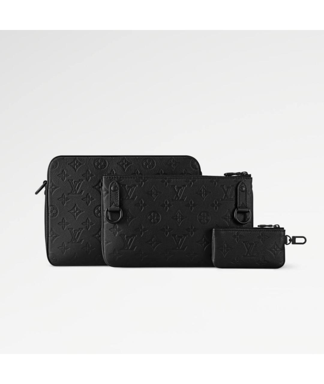 LOUIS VUITTON Черная кожаная сумка на плечо, фото 3