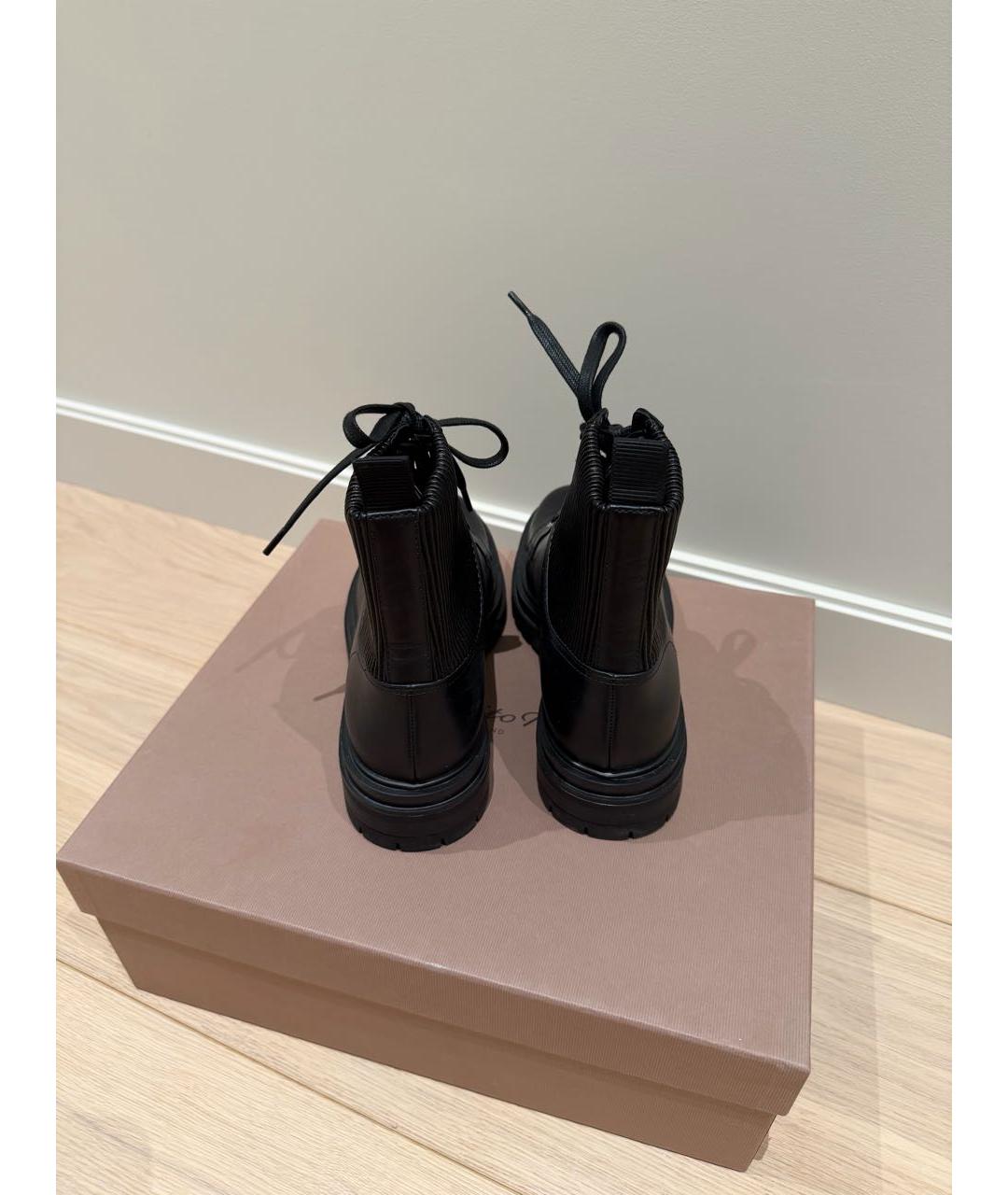 GIANVITO ROSSI Черные кожаные ботинки, фото 3