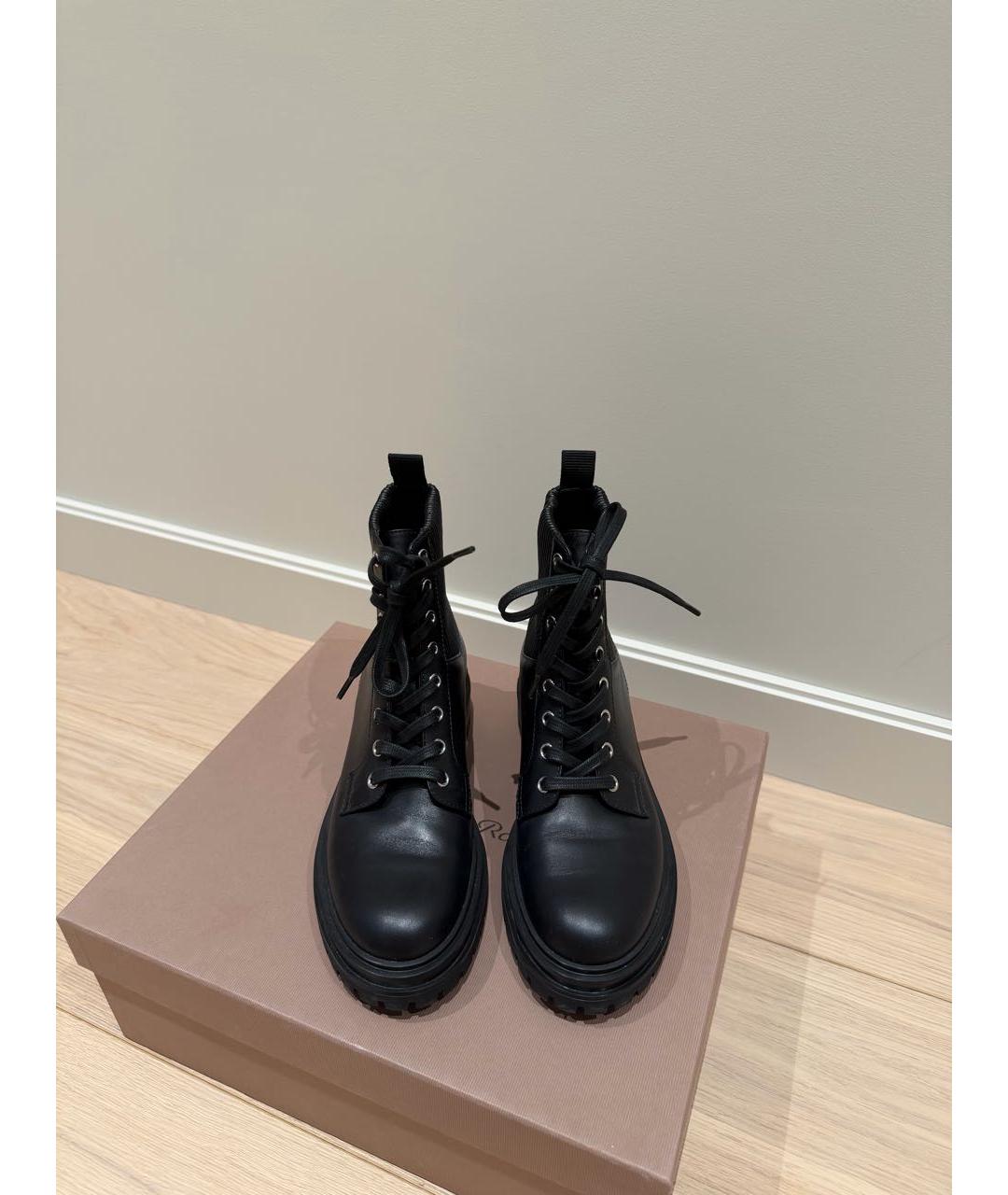 GIANVITO ROSSI Черные кожаные ботинки, фото 2