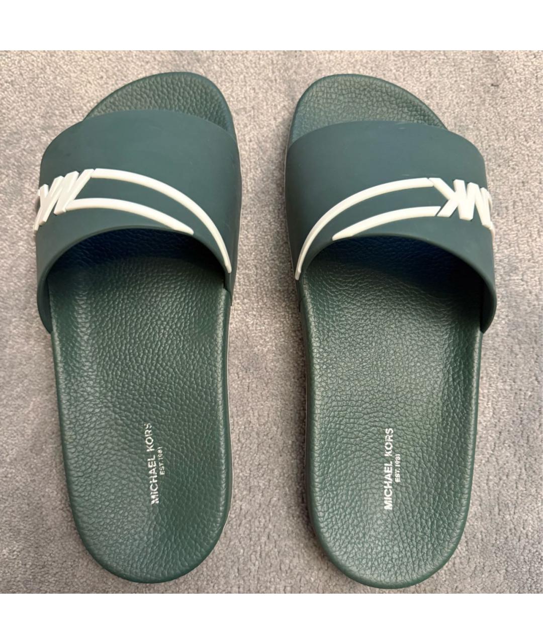 MICHAEL KORS Зеленые резиновые шлепанцы, фото 3