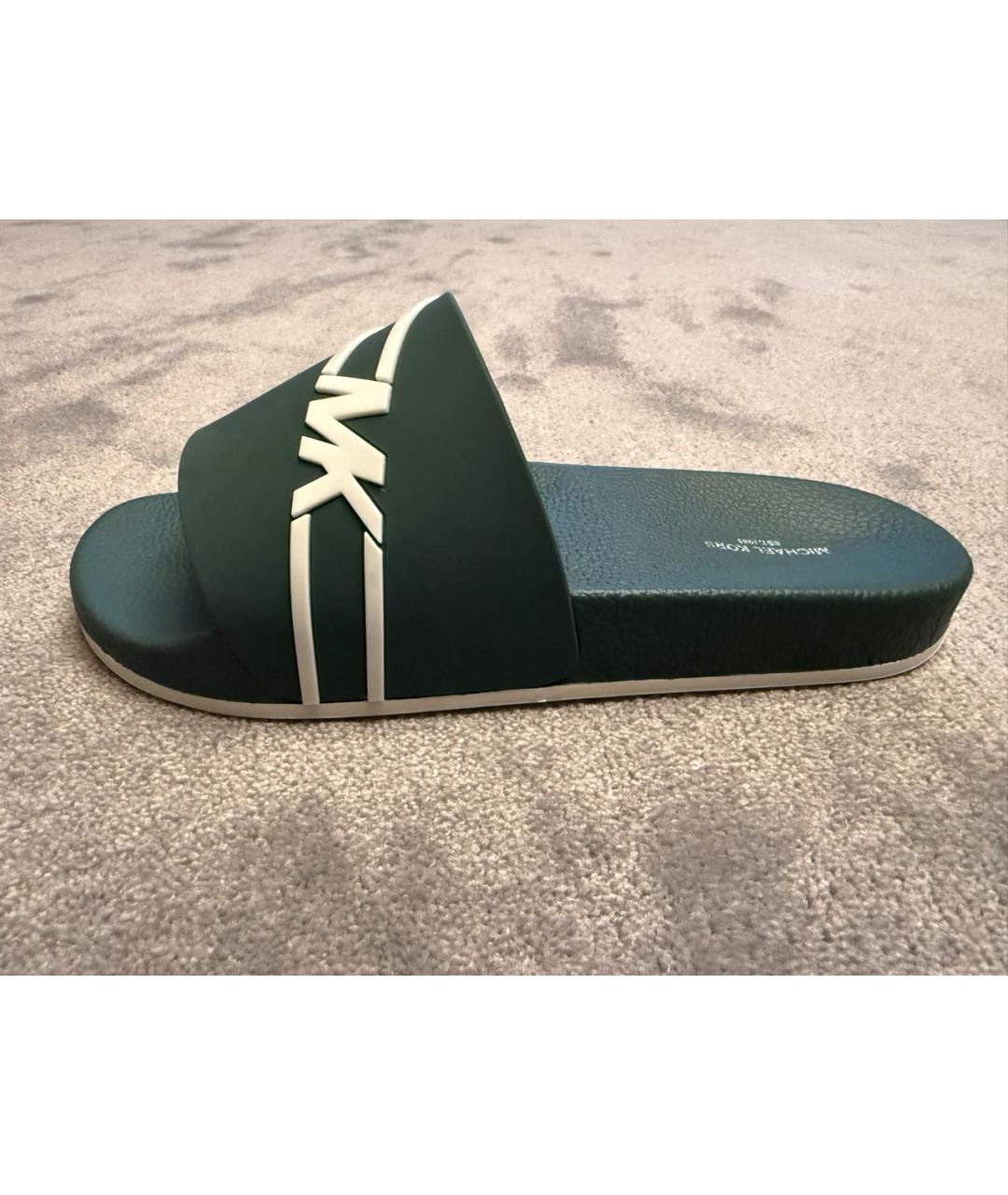 MICHAEL KORS Зеленые резиновые шлепанцы, фото 7