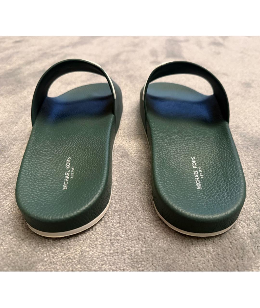 MICHAEL KORS Зеленые резиновые шлепанцы, фото 4