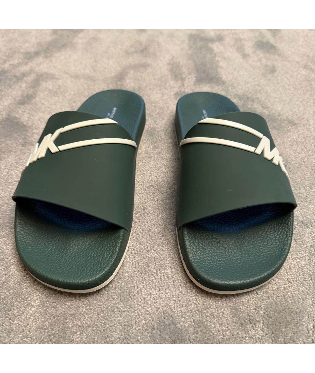 MICHAEL KORS Зеленые резиновые шлепанцы, фото 2
