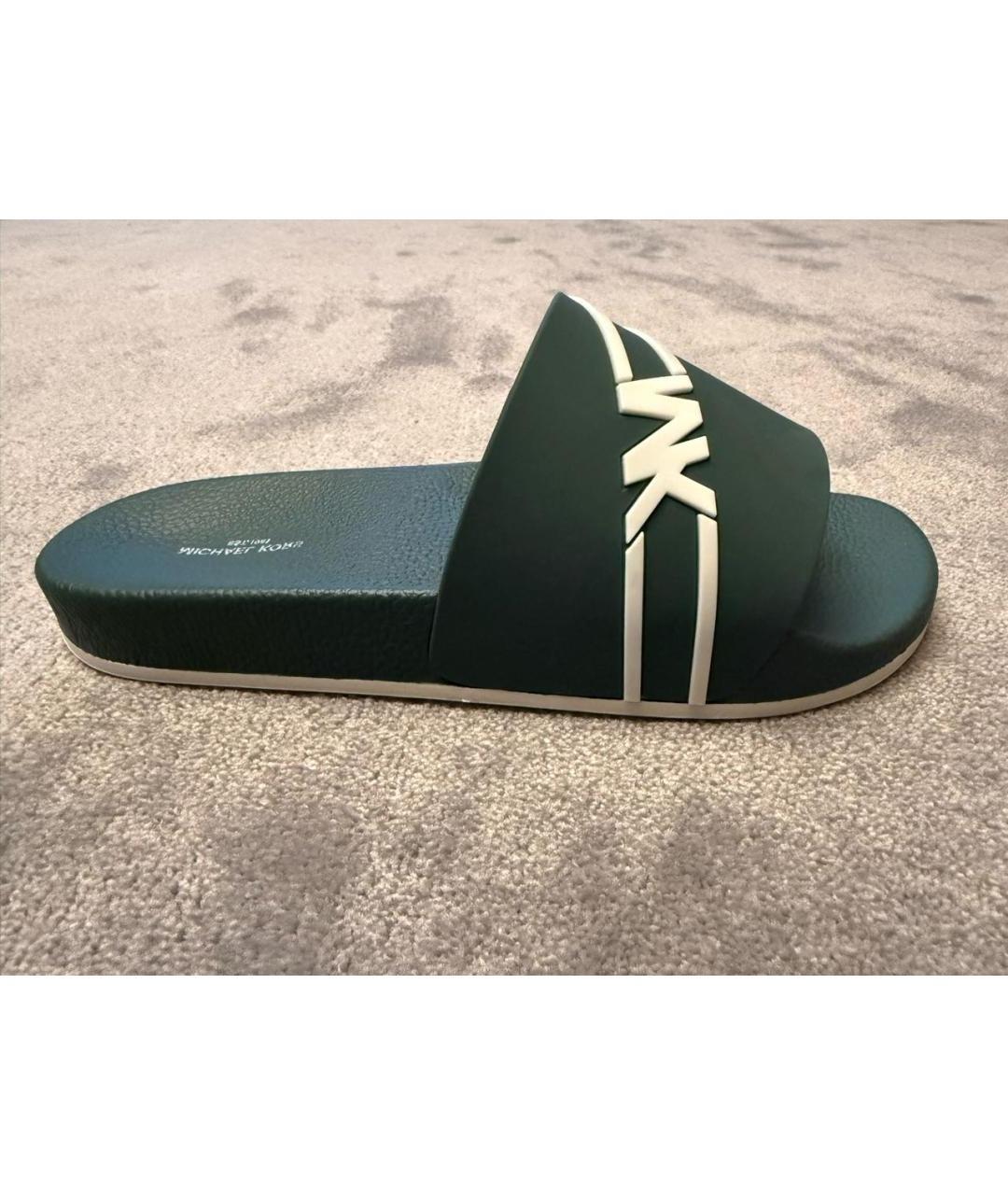 MICHAEL KORS Зеленые резиновые шлепанцы, фото 8