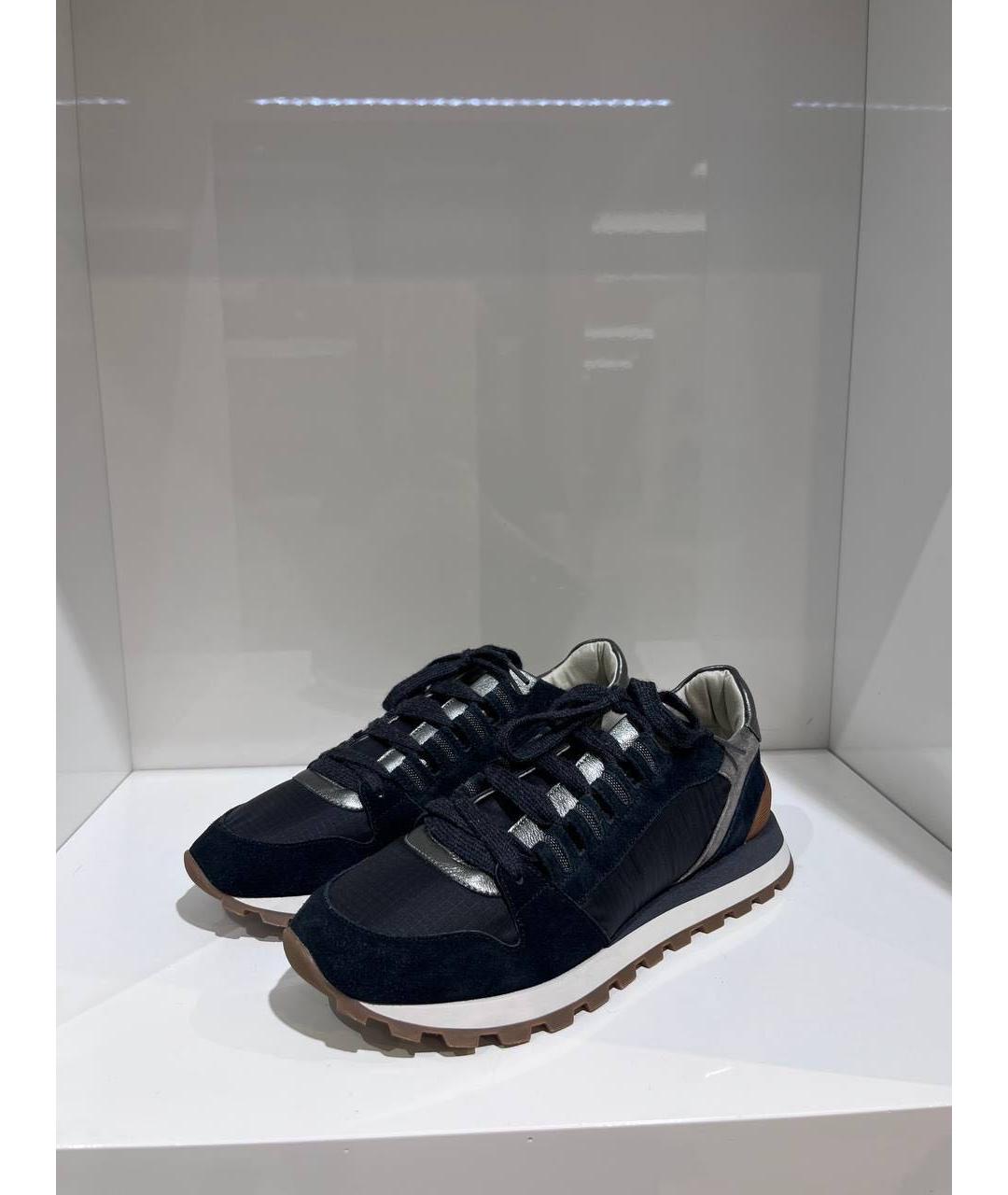 BRUNELLO CUCINELLI Темно-синие кроссовки, фото 2