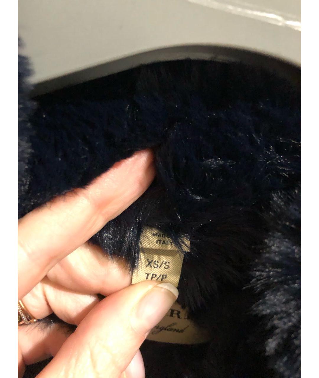 BURBERRY Темно-синий меховой жилет, фото 8