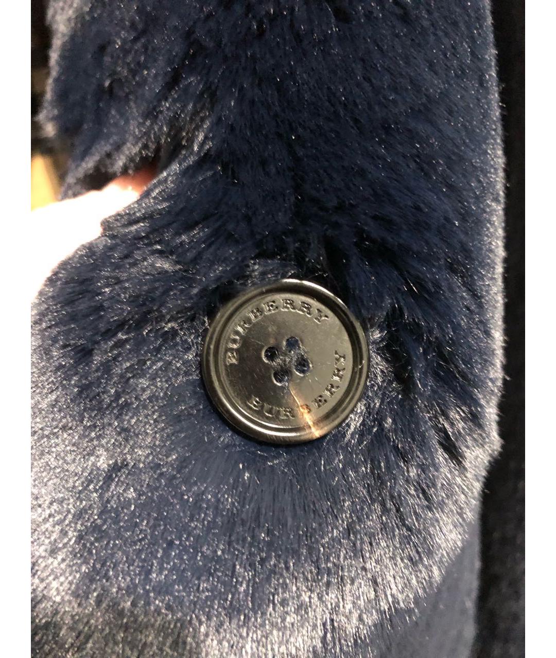 BURBERRY Темно-синий меховой жилет, фото 5