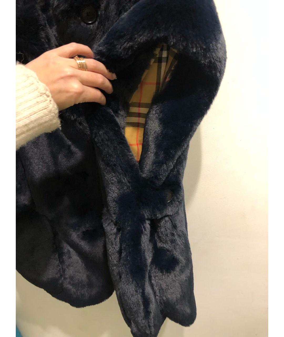 BURBERRY Темно-синий меховой жилет, фото 6