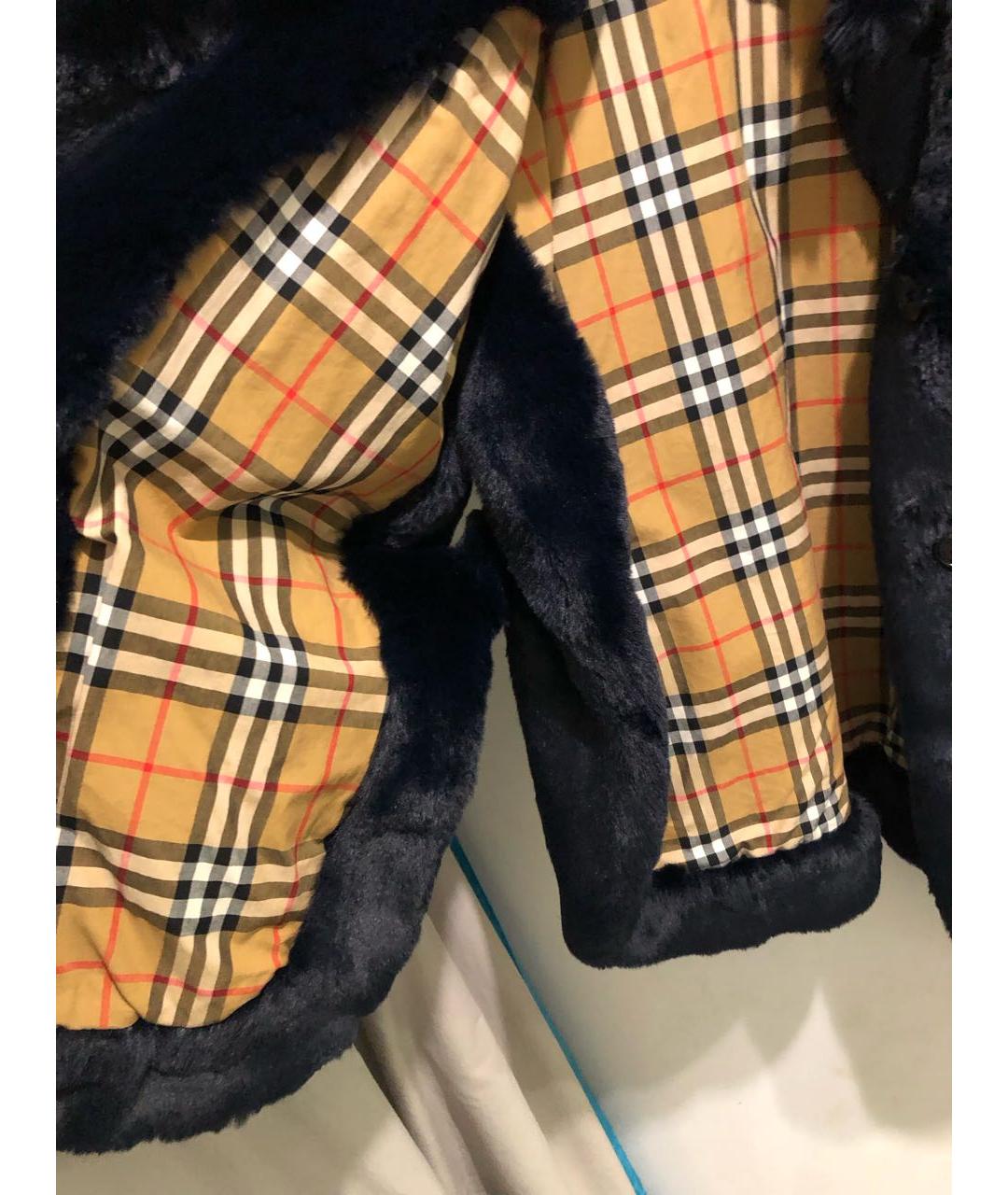 BURBERRY Темно-синий меховой жилет, фото 7