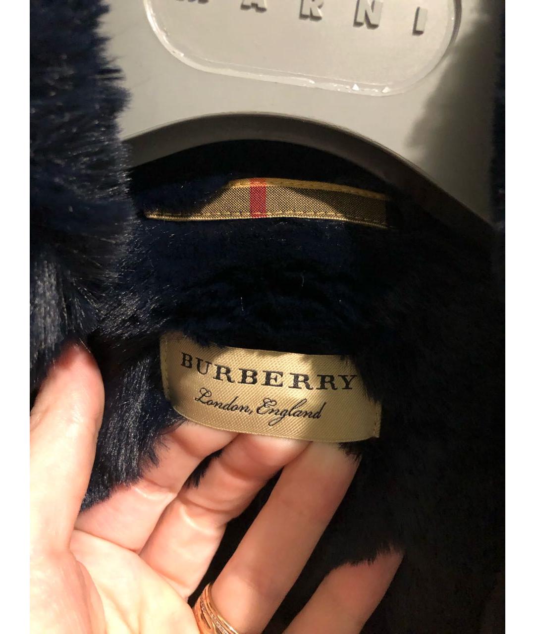 BURBERRY Темно-синий меховой жилет, фото 3