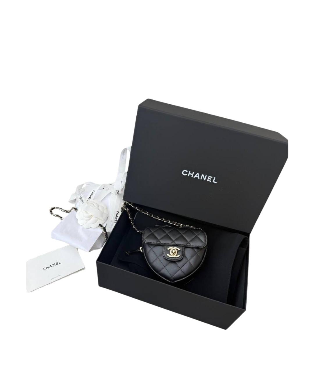 CHANEL Черная кожаная сумка через плечо, фото 5