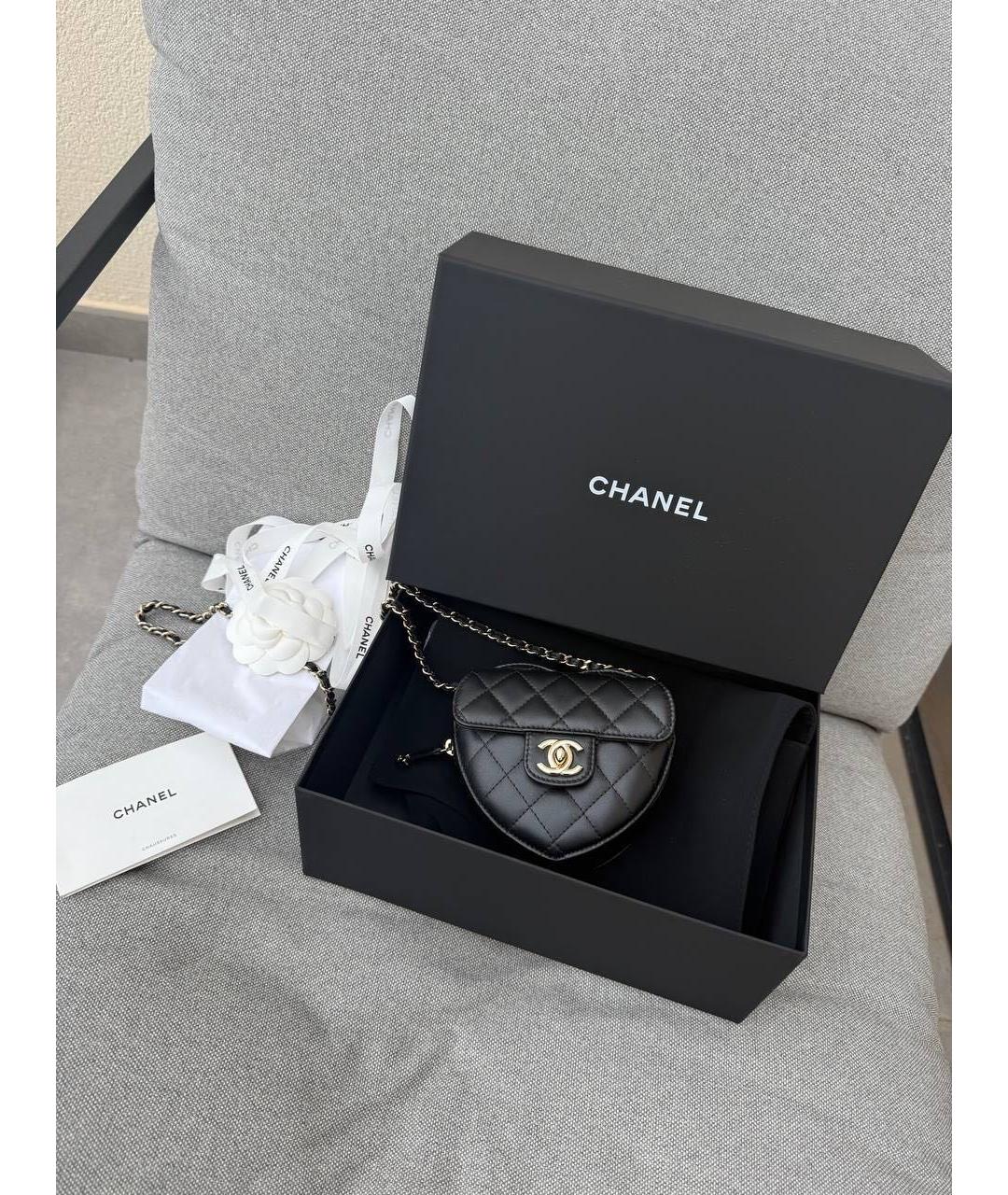 CHANEL Черная кожаная сумка через плечо, фото 4