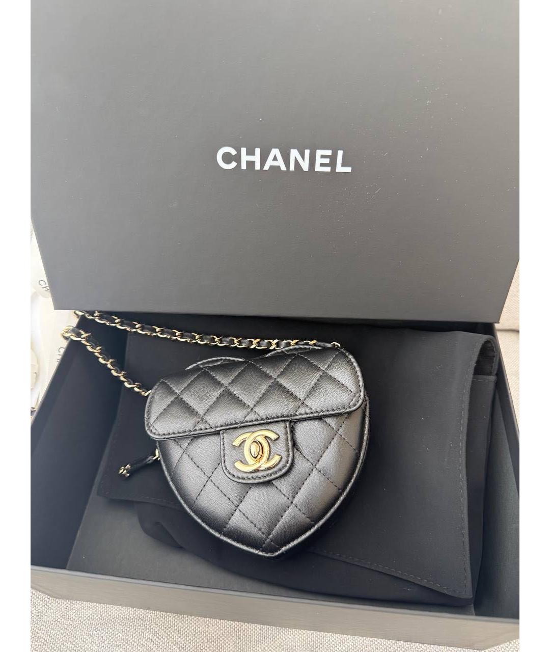 CHANEL Черная кожаная сумка через плечо, фото 3