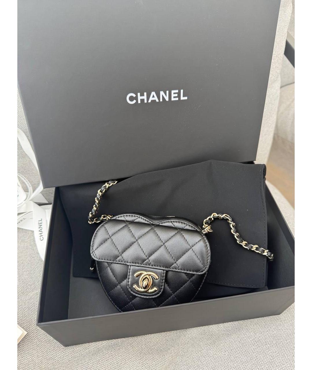 CHANEL Черная кожаная сумка через плечо, фото 2