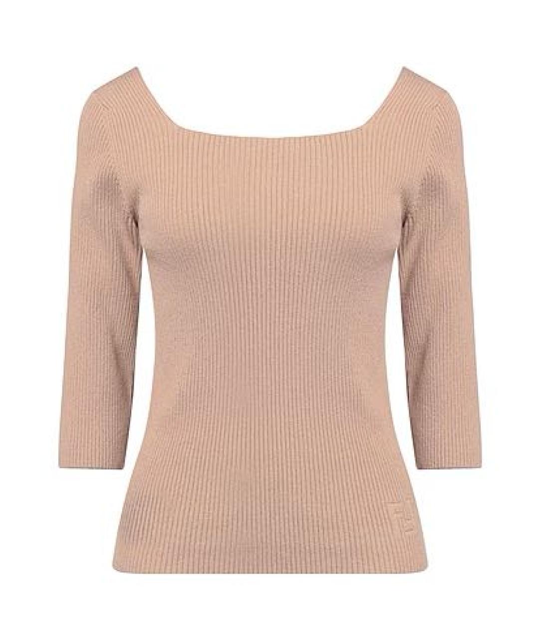 FENDI Бежевый хлопковый джемпер / свитер, фото 1