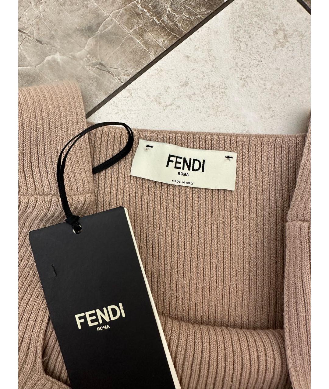 FENDI Бежевый хлопковый джемпер / свитер, фото 4