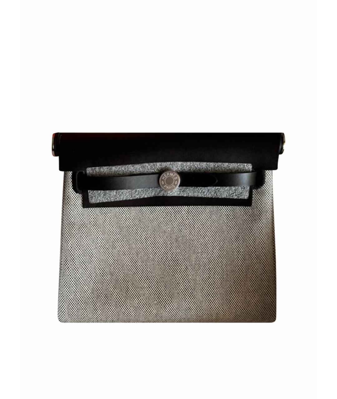 HERMES Серая тканевая сумка через плечо, фото 1