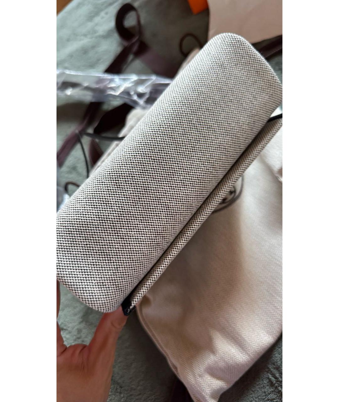 HERMES Серая тканевая сумка через плечо, фото 3
