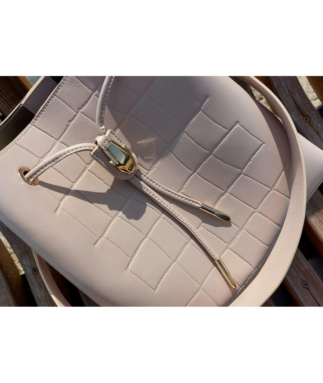 CAVALLI CLASS Бежевая кожаная сумка тоут, фото 5