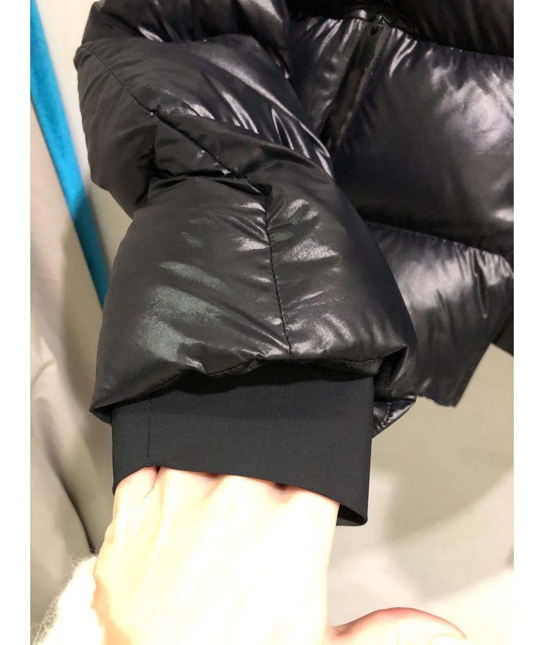 MONCLER Черный полиэстеровый пуховик, фото 6
