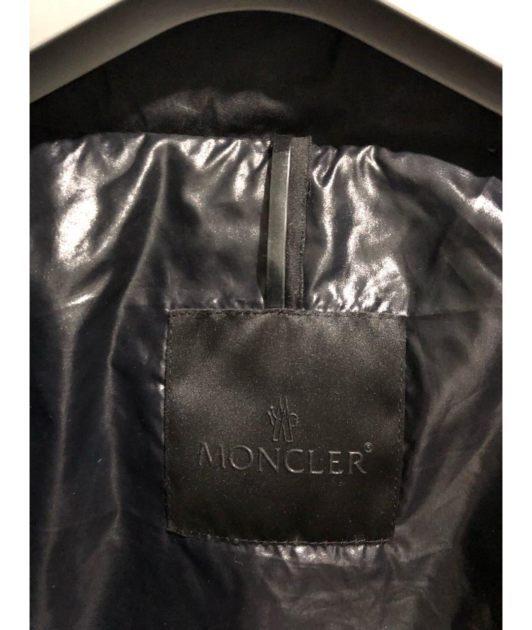 MONCLER Черный полиэстеровый пуховик, фото 3