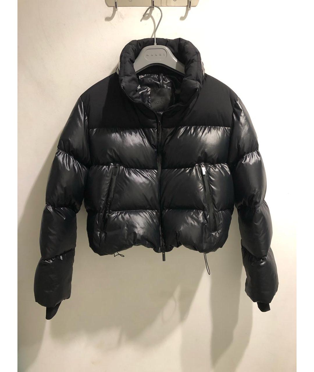 MONCLER Черный полиэстеровый пуховик, фото 9