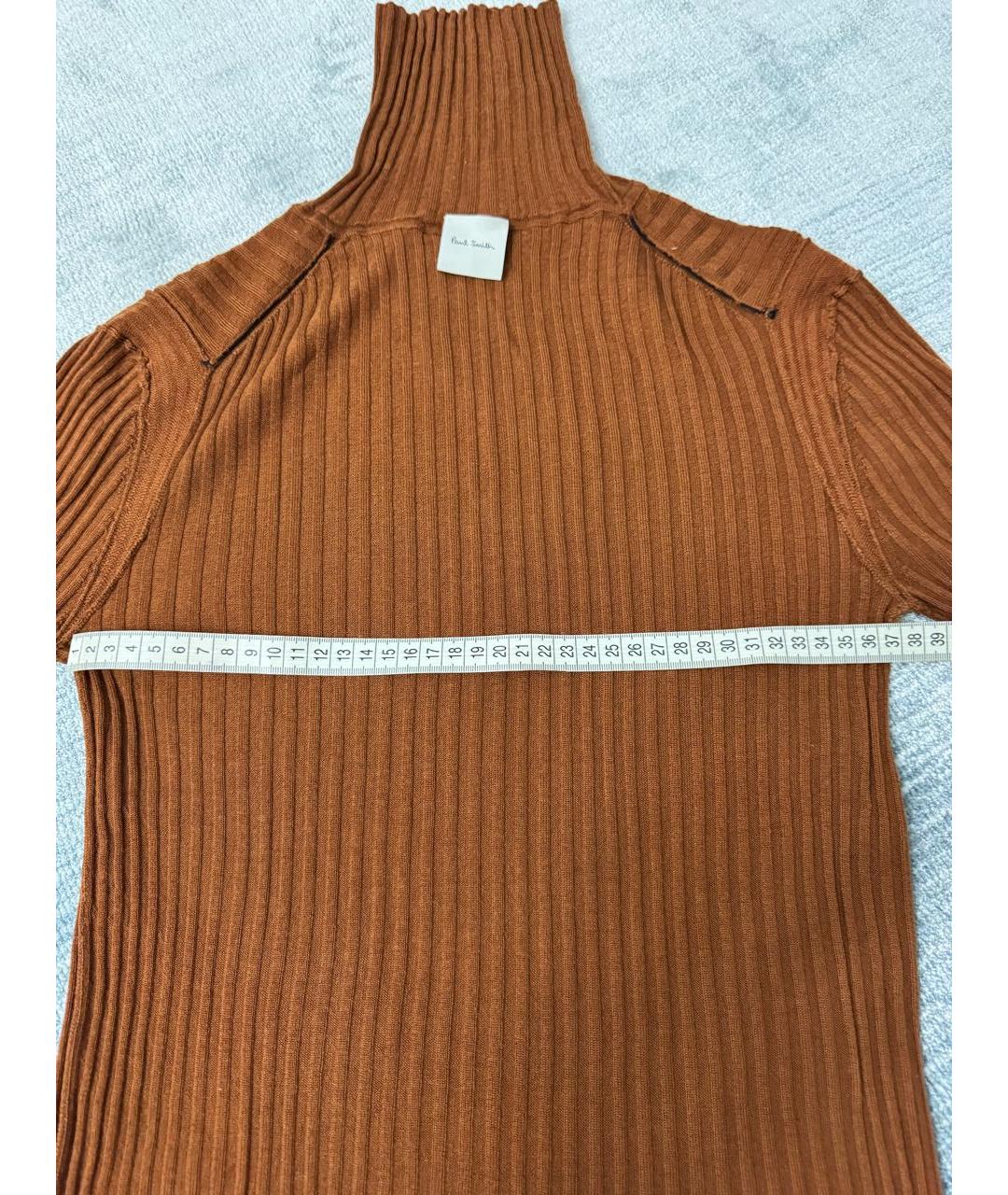PAUL SMITH Коричневая шерстяная водолазка, фото 4