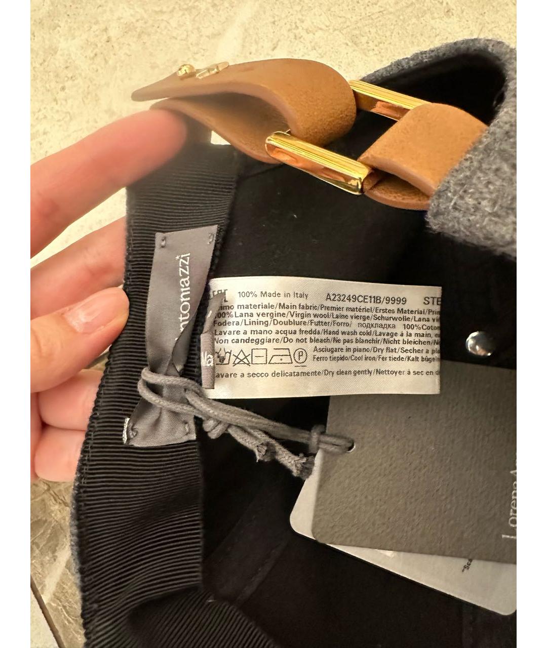 LORENA ANTONIAZZI Серая шерстяная кепка, фото 5