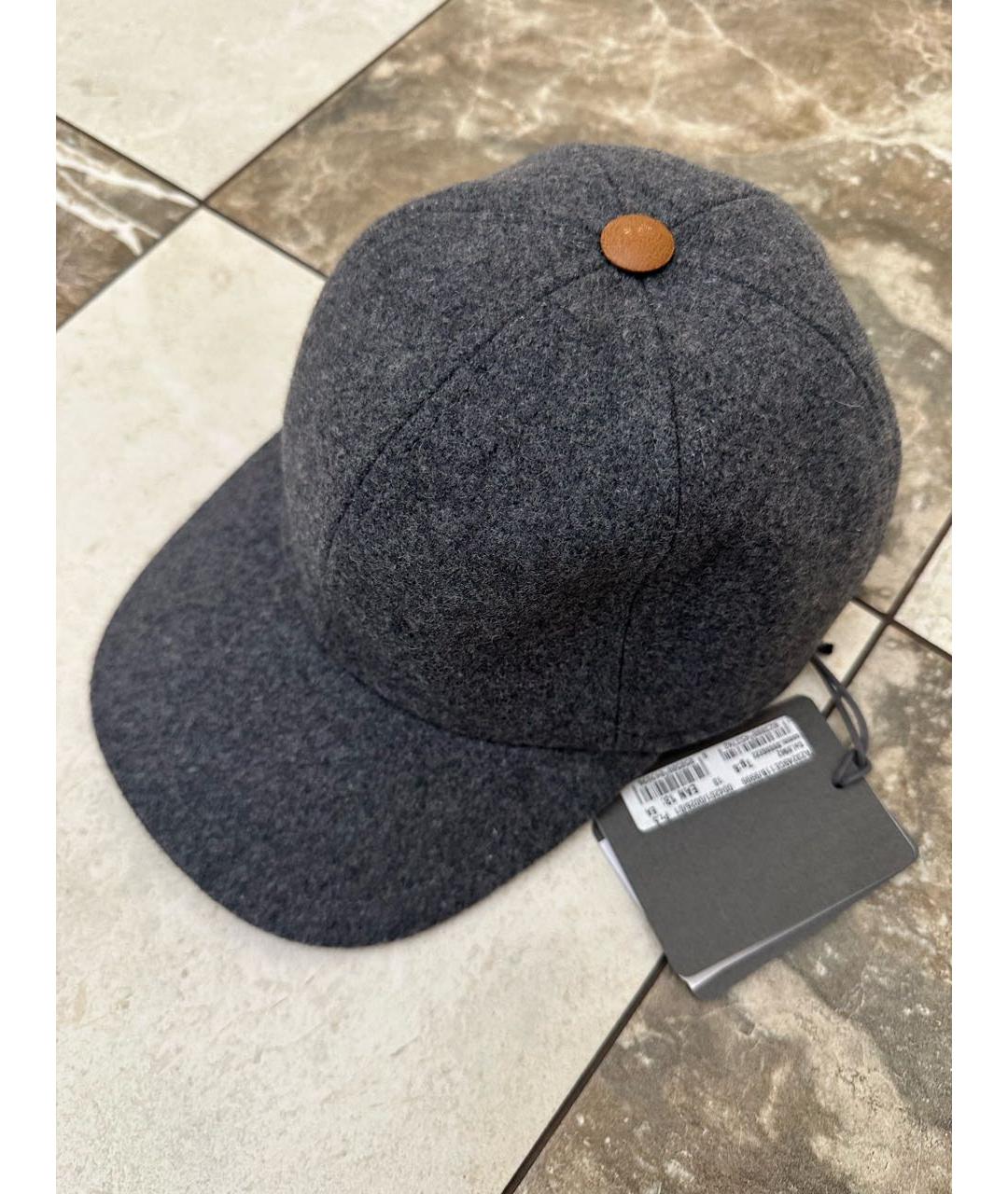 LORENA ANTONIAZZI Серая шерстяная кепка, фото 3