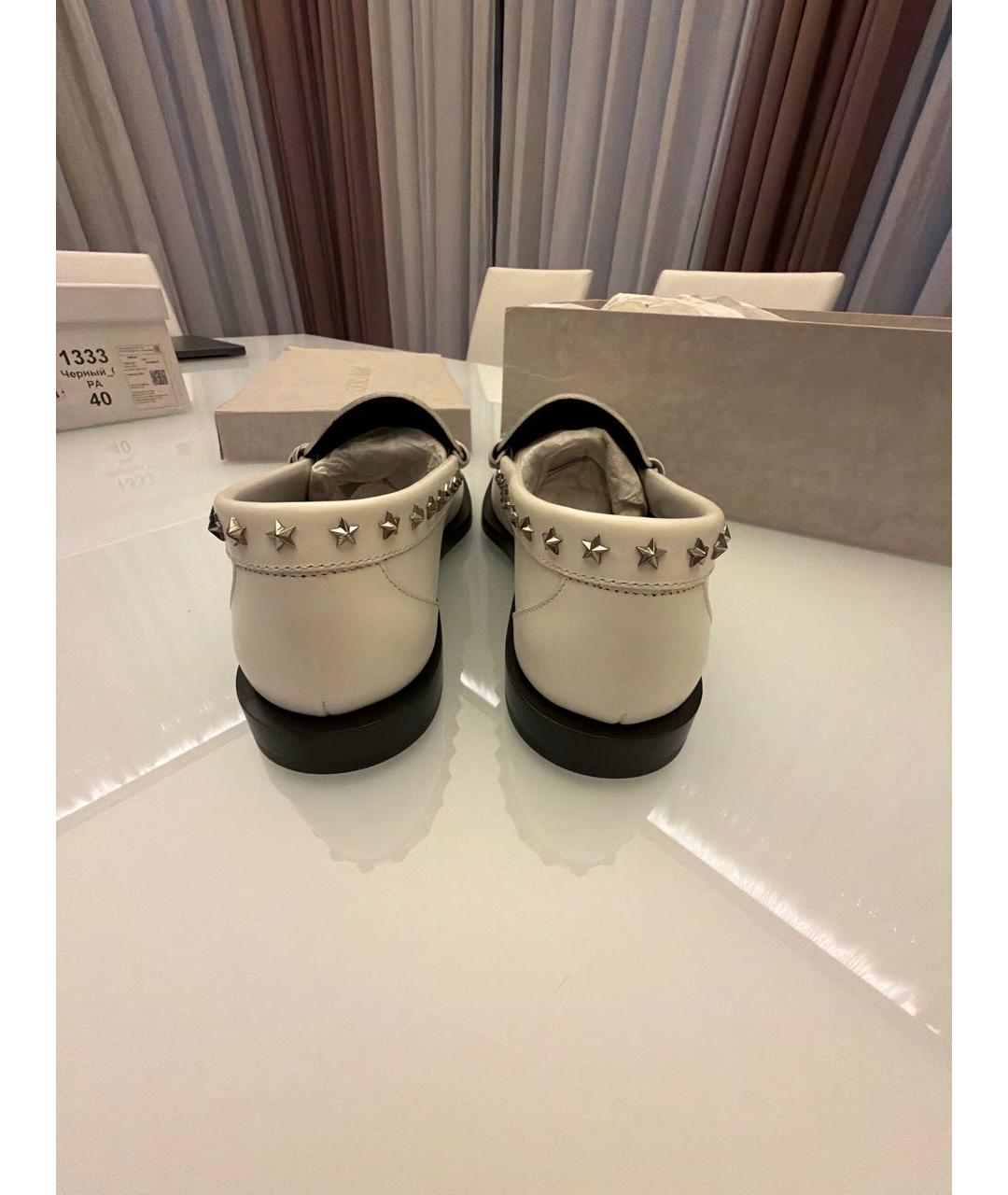 JIMMY CHOO Белые кожаные лоферы, фото 4