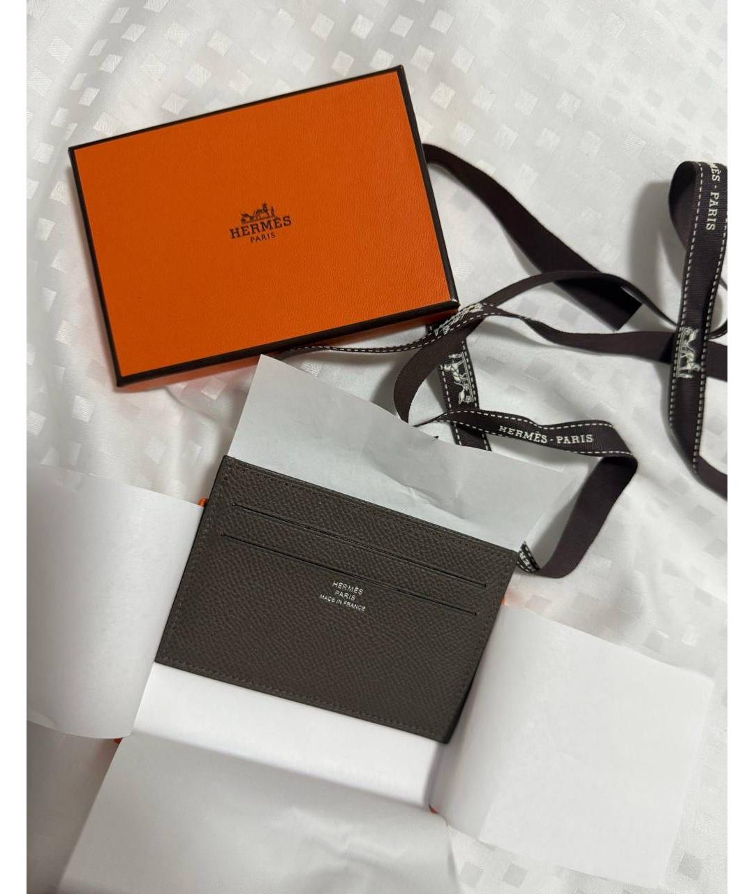 HERMES Бежевый кожаный кардхолдер, фото 4