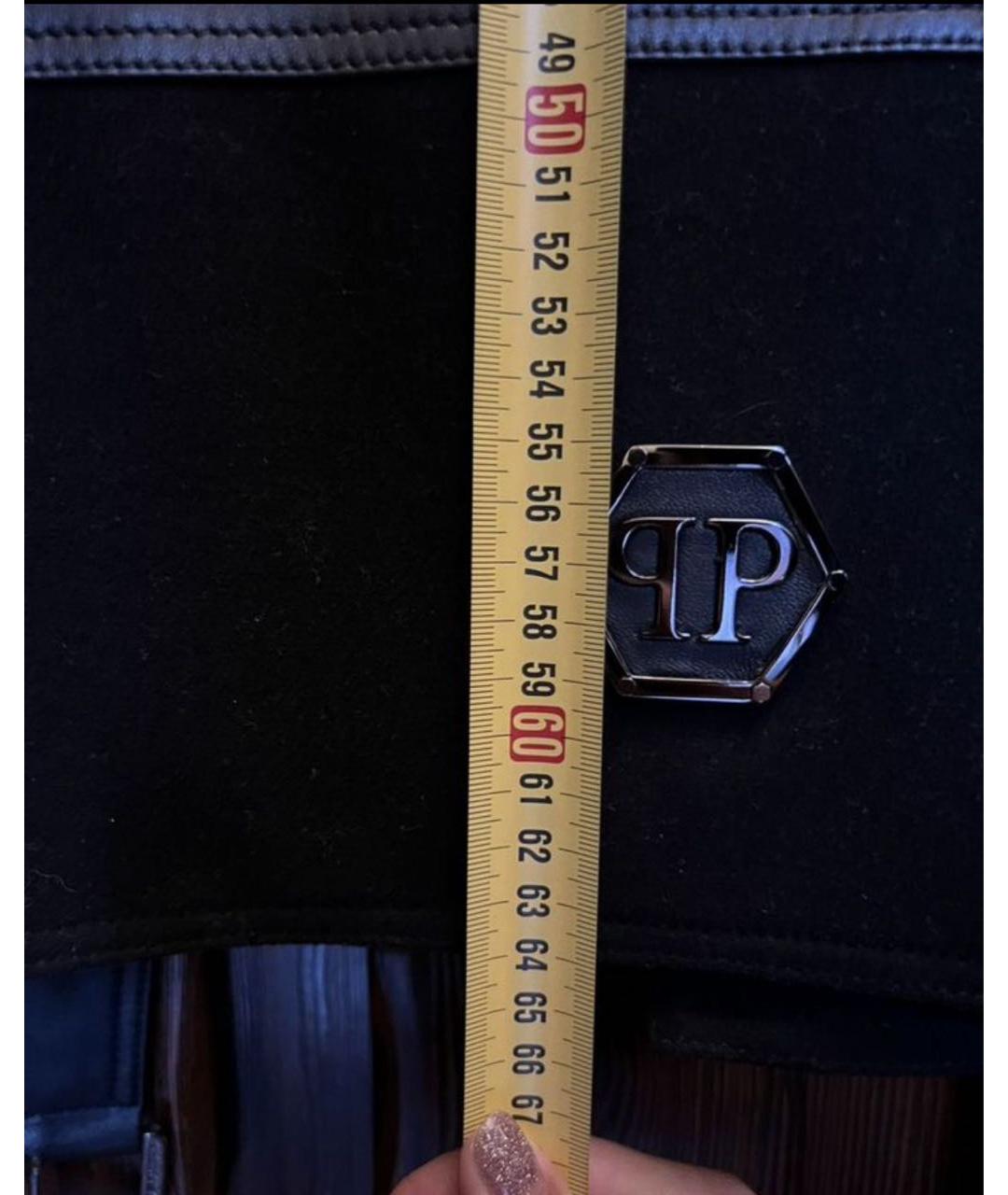 PHILIPP PLEIN Черный кожаный жилет, фото 5