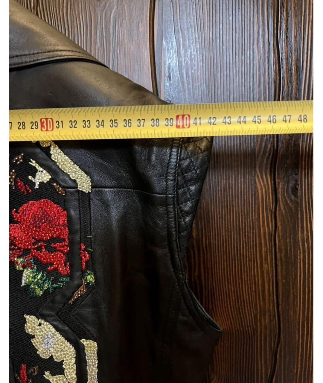 PHILIPP PLEIN Черный кожаный жилет, фото 6